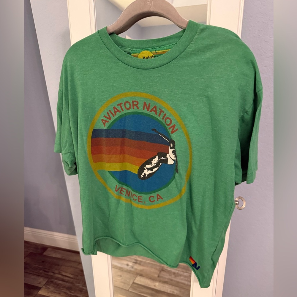 Aviator Nation Green Graphic T-Shirt